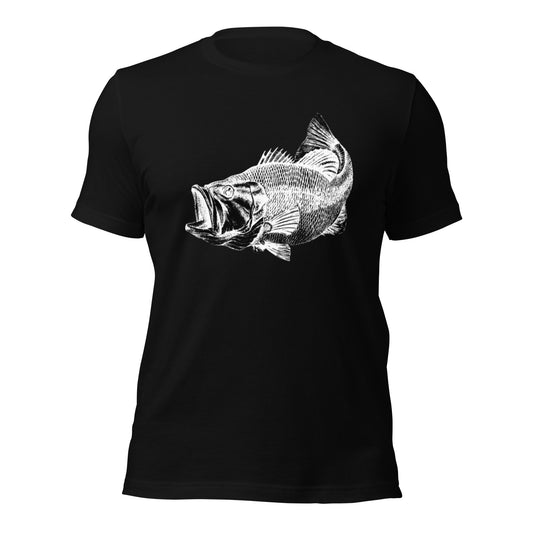 t-shirt bass fishing black