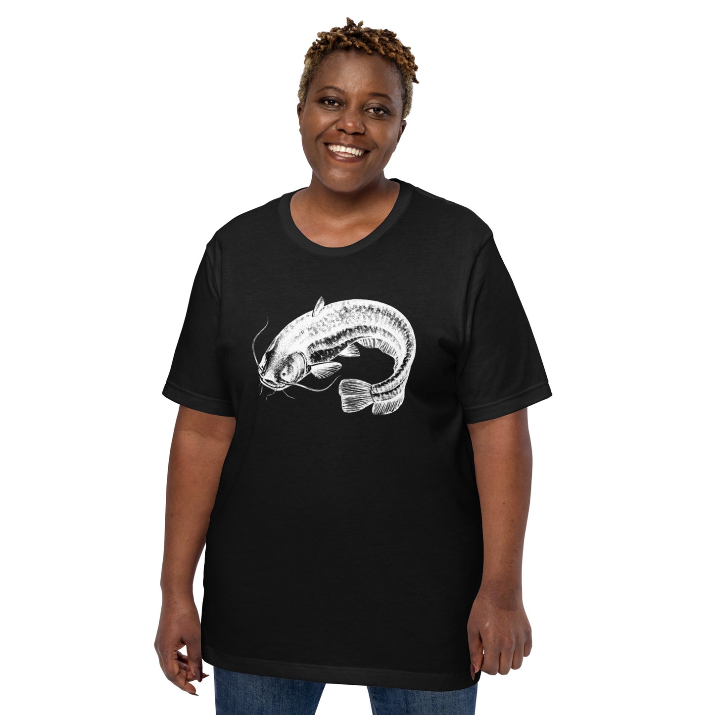 t-shirt catfish fishing black women's