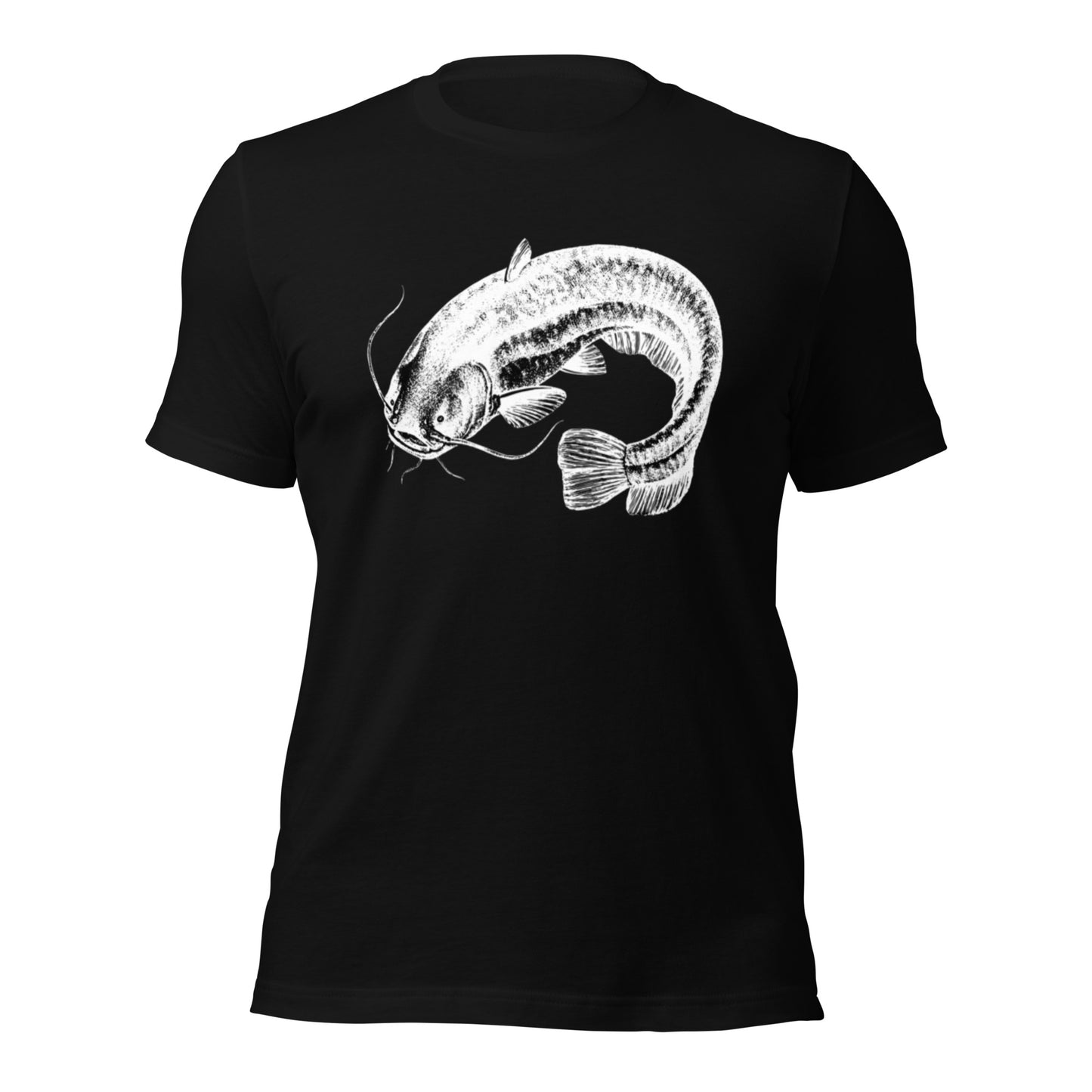 t-shirt catfish fishing black