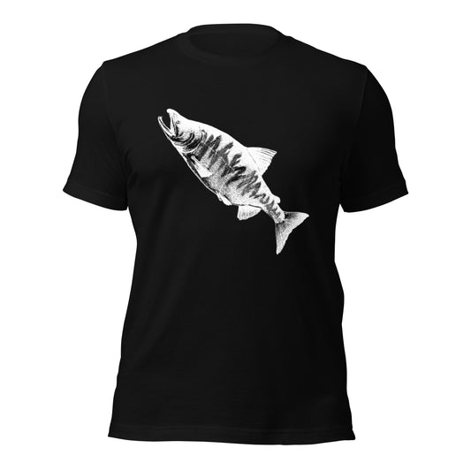 t-shirt chum salmon fishing black