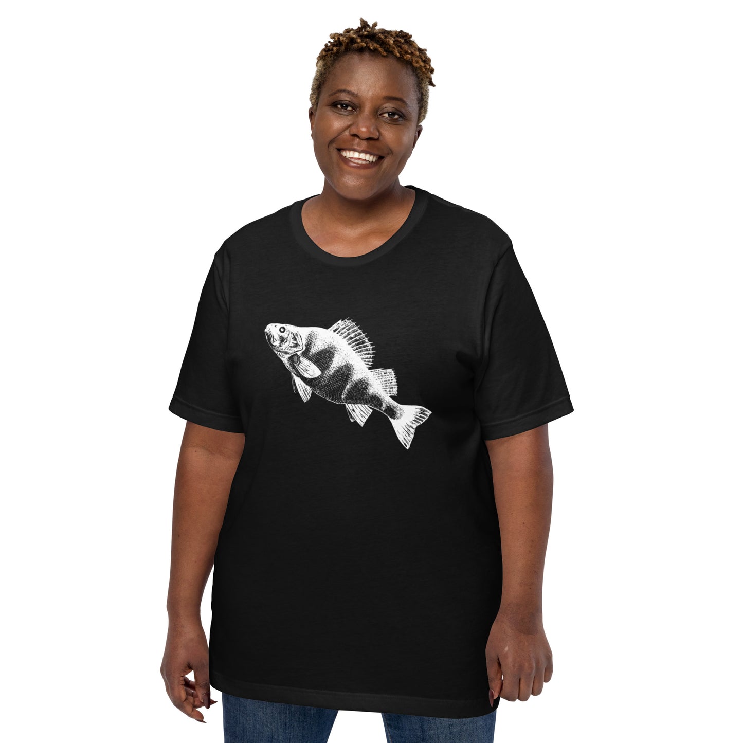 t-shirt perch fishing black women's